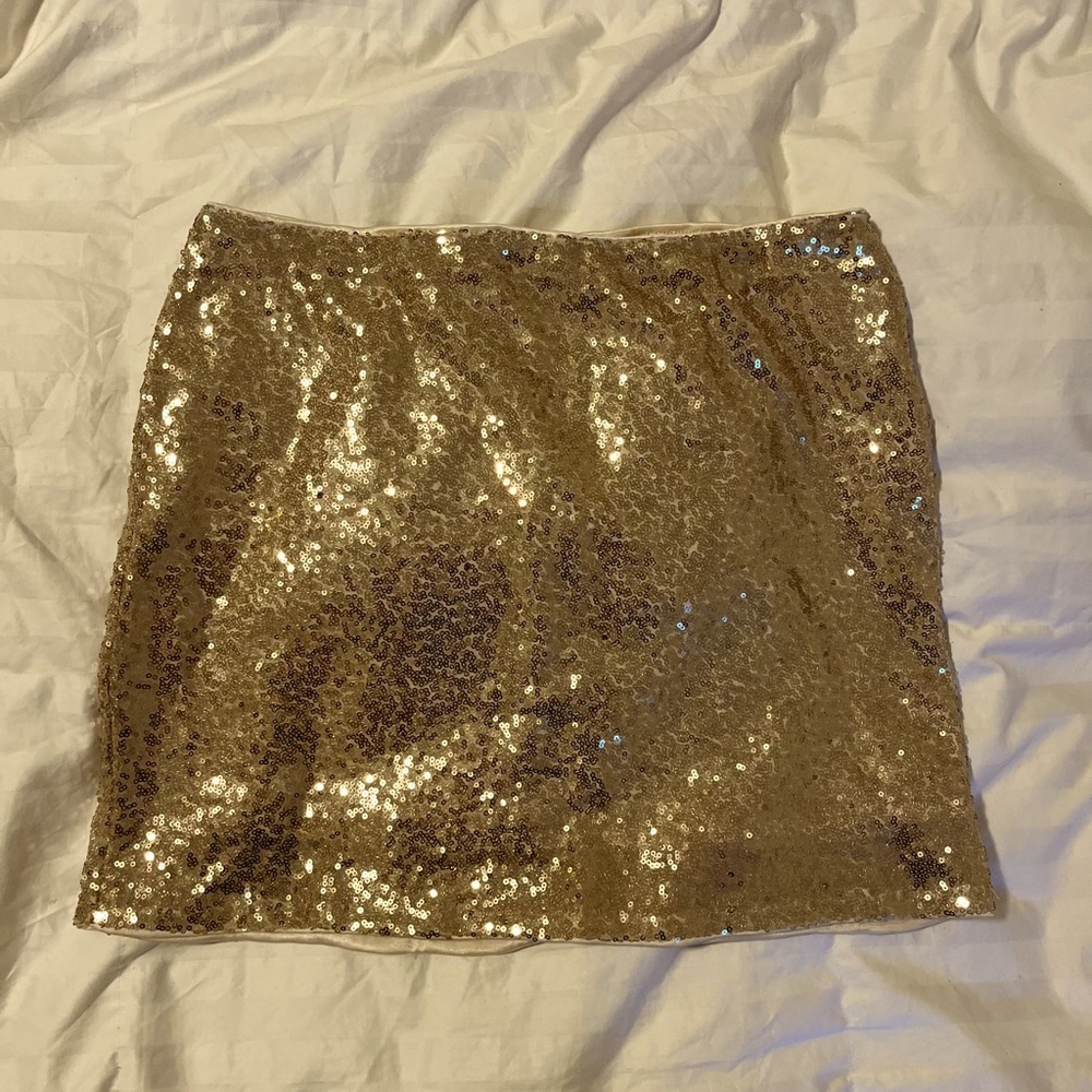 Gold mini skirt. Bachelorette skirt. Party sequin skirt, gold skirt.
